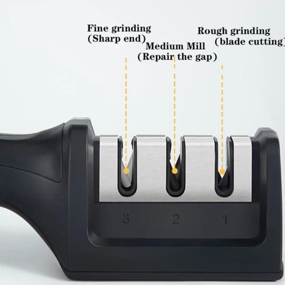 QuickSharp Knife Sharpener Ceramic Tungsten Kitchen Sharpening System 3 Stage. - Picture 4 of 4